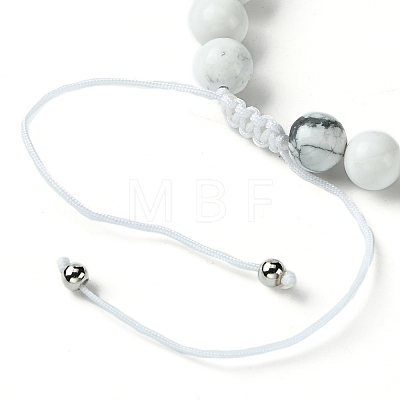 Chakra Natural & Synthetic Mixed Stone Braided Bead Bracelets BJEW-JB09857-1