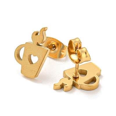 Golden 304 Stainless Steel Stud Earrings for Women EJEW-E294-01G-04-1