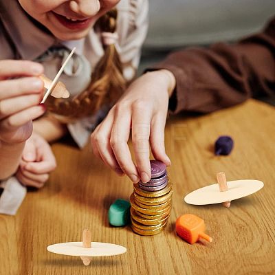 Wooden Spinning Tops WOOD-WH0027-66-1