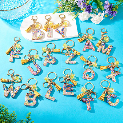 Alloy Resin Polygon Keychains KEYC-TADJ0002-03G-X-1