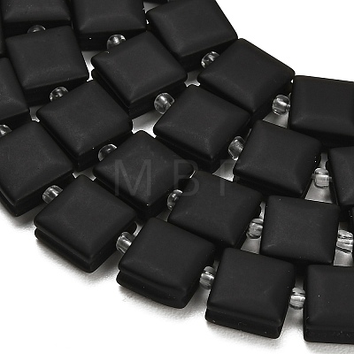Natural Frosted Obsidian Beads Strands GG-F802-B15-01-1