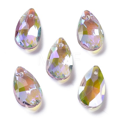 Faceted Teardrop Glass Pendants X-GLAA-O008-A16-1