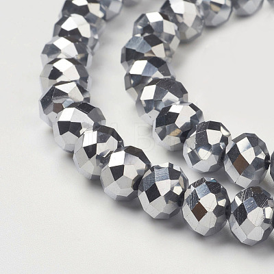 Electroplate Glass Beads Strands X-GR7X10MMY-S-1