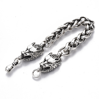 Men's Alloy Wheat Chain Bracelets BJEW-T014-07AS-1