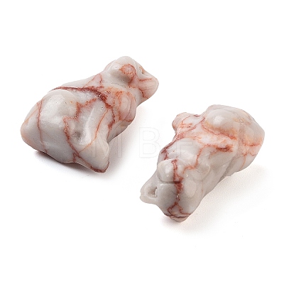 Natural & Synthetic Gemstone Carved Dog Figurines DJEW-L023-A-1