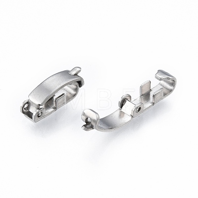 Non-Tarnish 304 Stainless Steel Fold Over Clasps STAS-N092-169-1