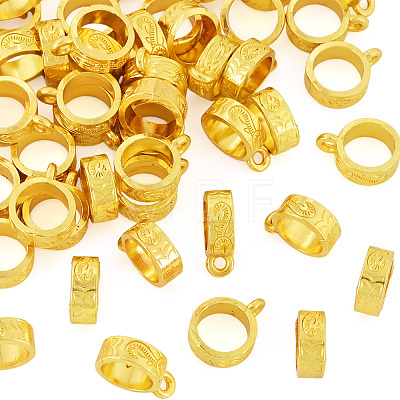 50Pcs Tibetan Style Alloy Tube Bails TIBE-TAD0001-01G-1