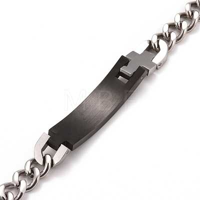 Crystal Rhinestone Rectangle & Cross Link Bracelet STAS-E160-30EBP-1