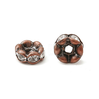 Brass Rhinestone Spacer Beads RB-A014-L6mm-01R-NF-1