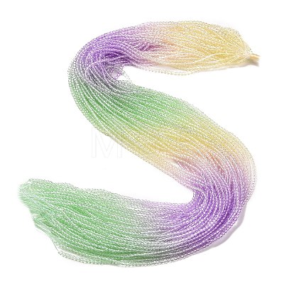 Transparent Gradient Color Glass Beads Strands GLAA-G101-2mm-03-1