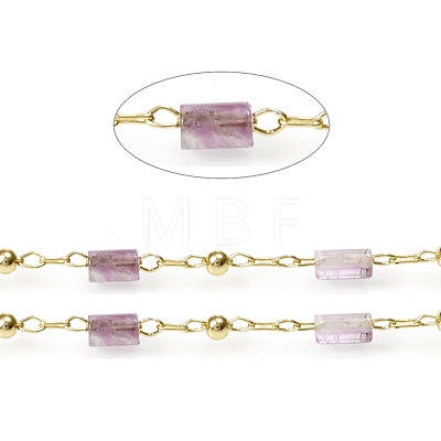 3.28 Feet Handmade Natural Amethyst Beaded Chains X-CHC-E021-01I-1