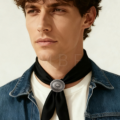 6Pcs Alloy with Imitation Leather Scarf Clips AJEW-CL0004-82A-1
