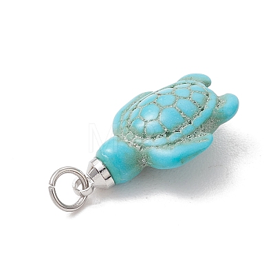 Dyed Synthetic Turquoise Pendants PALLOY-JF05376-02-1