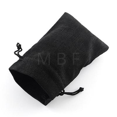 Polyester Imitation Burlap Packing Pouches Drawstring Bags ABAG-R005-18x13-09-1