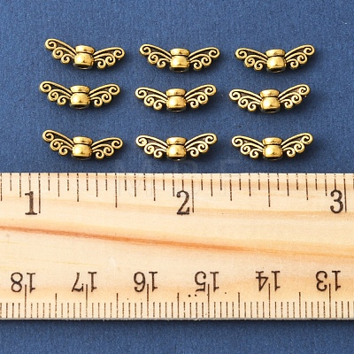100Pcs Tibetan Style Alloy Fairy Wing Beads TIBEB-FS0001-14-1