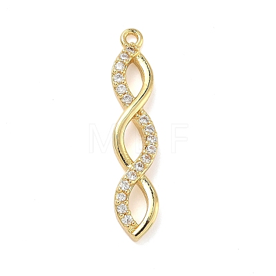 Brass Micro Pave Cubic Zirconia Pendants KK-C254-06A-G-1