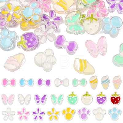 36Pcs 6 Styles Transparent Acrylic Beads ACRC-YW0001-04-1