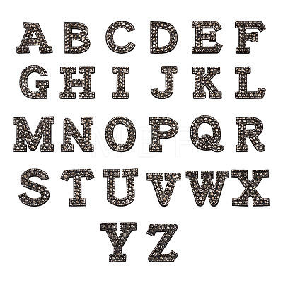 Alphabet Resin Rhinestone Patches DIY-TAC0005-45H-1