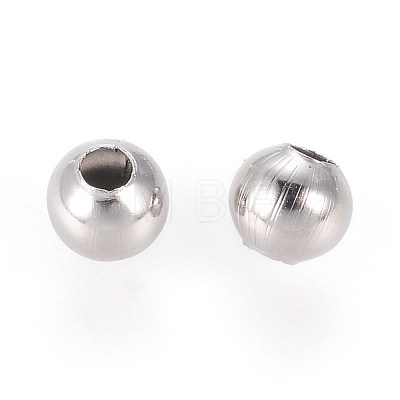 304 Stainless Steel Hollow Round Seamed Beads STAS-R032-5mm-1
