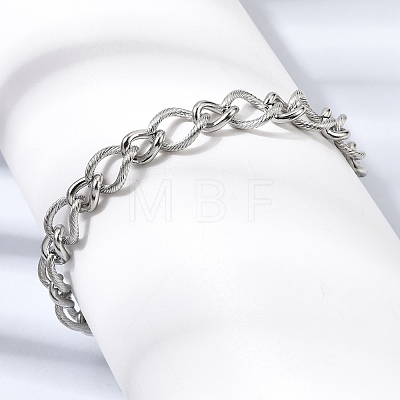 201 Stainless Steel Link Chain Bracelets for Men STAS-T077-11P-1