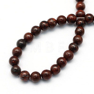 Natural Brecciated Jasper Round Beads Strands G-S183-6mm-1