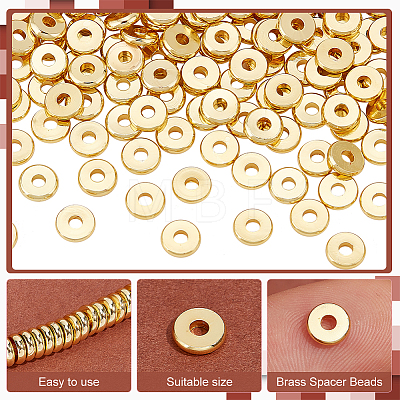   200Pcs Brass Spacer Beads KK-PH0005-76A-1