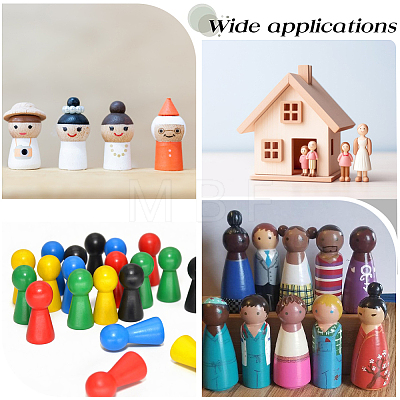 10Pcs Unfinished Wood Puppet WOOD-GF0002-42B-1