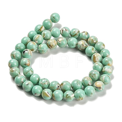 Assembled Synthetic Stone and Trochus Shell Beads Strands G-B128-08C-02-1