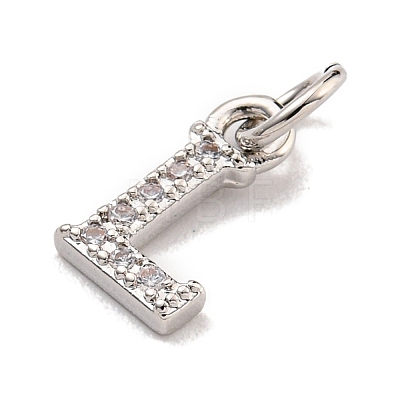 Initial Letter Brass with Cubic Zirconia Charms KK-Q814-26L-P-1