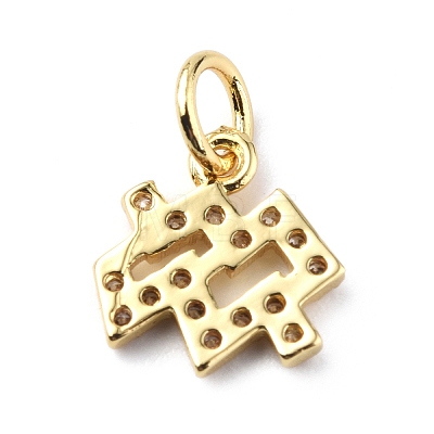 Brass Micro Pave Cubic Zirconia Charms ZIRC-F131-16G-04-1