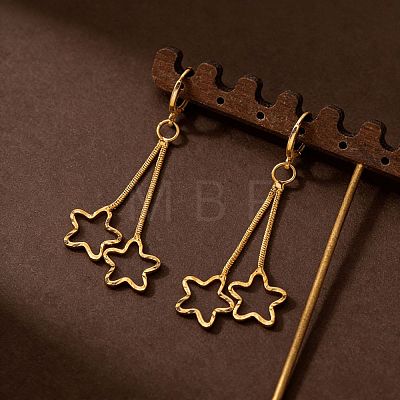 Alloy Star Tassel Hoop Earrings for Women WGF3701-01-1