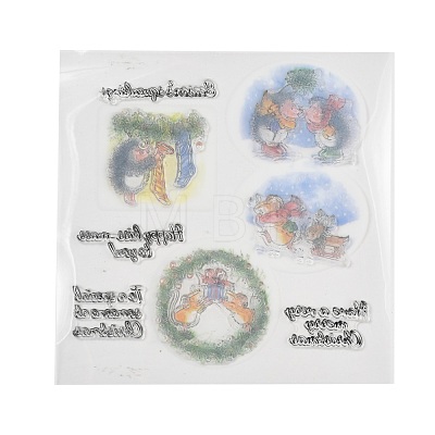 Christmas Plastic Stamps X-DIY-F053-08-1