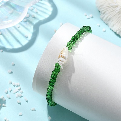5Pcs Glass Seed Beads & Natural Sea Shell Stretch Bracelets for Women BJEW-JB13922-1