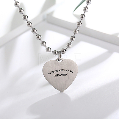 Stainless Steel Heart Pendant Girls Letter Necklaces JH2585-1