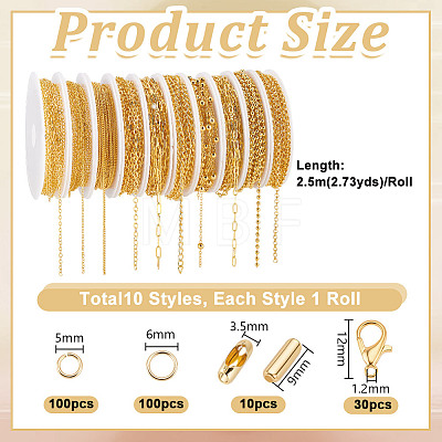 DIY Brass & Stainless Steel Chain Bracelets/ Necklaces Making Kits DIY-GA0008-16-1