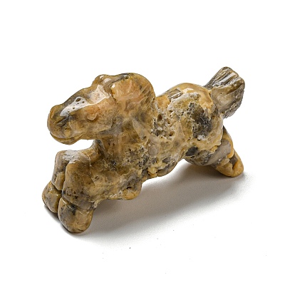 Natural Crazy Agate Carved Healing Horse Figurines DJEW-D012-05D-1