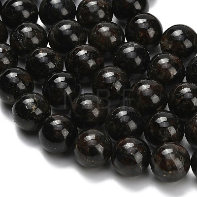 Natural Glaucophane Beads Strands G-L642-B03-12mm-1