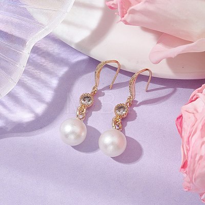 Acrylic Pearl Pendants Dangle Earrings EJEW-JE06017-1