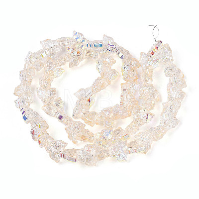 Electroplate Transparent Glass Beads Strands EGLA-T029-06F-1