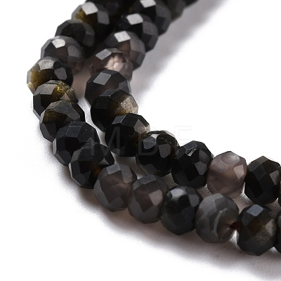 Natural Golden Sheen Obsidian Beads Strands G-K312-11B-1