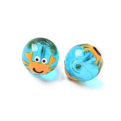Ocean Theme Handmade Glass Enamel Beads LAMP-D304-02I-1