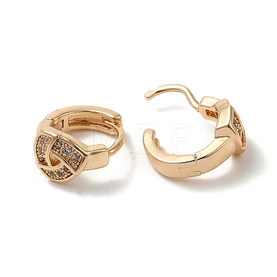 Brass Cubic Zirconia Hoop Earrings for Women EJEW-M238-05KCG-1