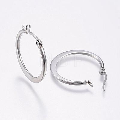304 Stainless Steel Hoop Earrings EJEW-F105-22P-1