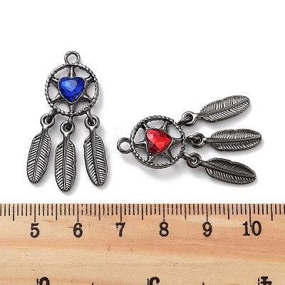 Rack Plating Alloy Rhinestone Pendants PALLOY-F311-19B-1