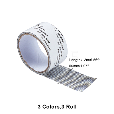 SUPERFINDINGS 3 Roll 3 Color Polyurethane(PU) Window Screen Repair Stickers TOOL-FH0001-27-1