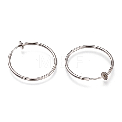 304 Stainless Steel Retractable Earrings STAS-O135-01G-03-1