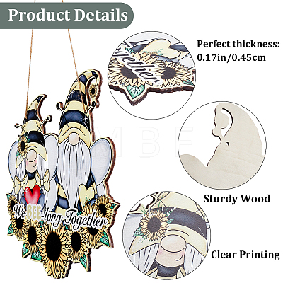 Wood Hanging Wall Decorations HJEW-WH0001-06C-1