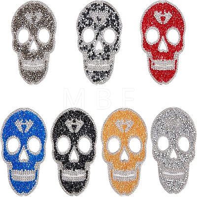 Skull Rhinestone Patches DIY-FH0002-05-1