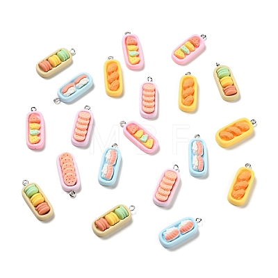 Oval Imitation Food Opaque Resin Pendants RESI-G043-C04-1