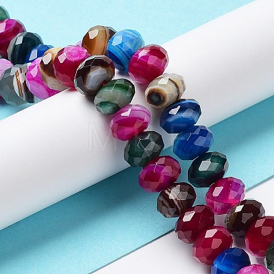 Natural Banded Agate/Striped Agate Beads Strands G-E605-A01-01A-1